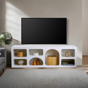 Consola Model Lorin, Alb, 160x38x51 cm - Img 4