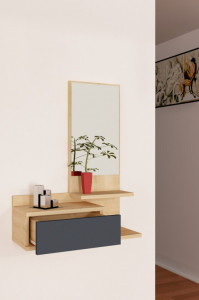 Consola Model Tress, Stejar/Antracit, 60x31.3x90 cm - Img 2