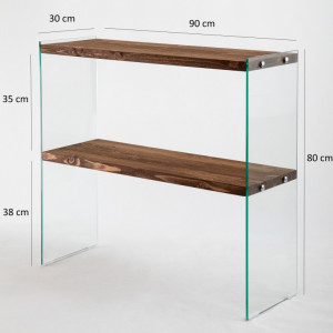 Consola Model Venedik, Nuc/Transparent, 90x30x80 cm - Img 4
