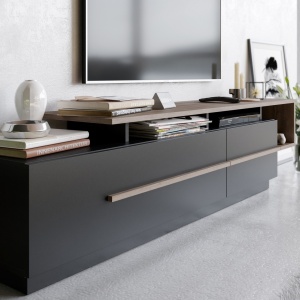 Consola TV Pia Negru 180x46.4x38.9 cm - Img 3