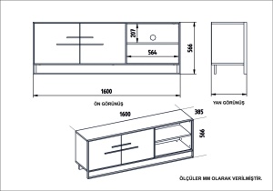 Consola TV Polka Auriu 160x56.6x38.5 cm - Img 6