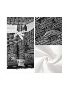 Cos de rufe, Songmics, 90L, LCB51WG, 46 x 33 x 60 cm - Img 6