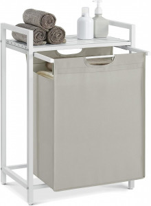 Cos de rufe, Vasagle, Alb, 50x33x76 cm - Img 7