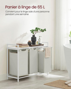 Cos de rufe, Vasagle, Alb, 92.5×33×72 cm - Img 1