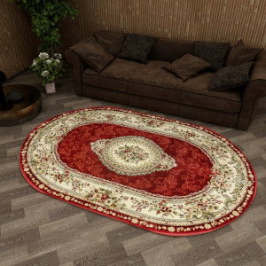 Covor Clasic, Lotos 571, Grena, 60x110 cm, Oval 1800 gr/mp - Img 3