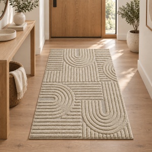 Covor tip Traversa VivaDeco Art V1, 80 x 150 cm, Bej, 100% Polipropilena, Fir 8 mm, 1900 g/mp, OEKO-TEX Standard 100 - Img 15