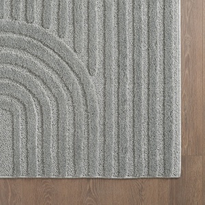 Covor tip Traversa VivaDeco Art V1, 80 x 250 cm, Silver, 100% Polipropilena, Fir 8 mm, 1900 g/mp, OEKO-TEX Standard 100 - Img 9