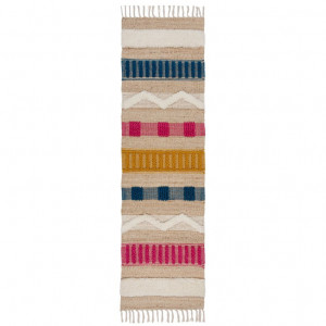 Covor traversă Medina Jute Natural/Multicolor 60X230 cm, Flair Rugs - Img 2