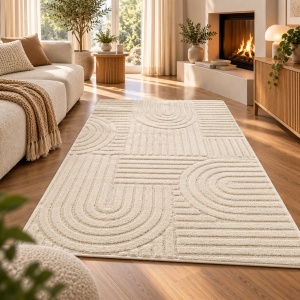 Covor VivaDeco Art V1, 120 x 170 cm, Crem, 100% Polipropilena, Fir 8 mm, 1900 g/mp, OEKO-TEX Standard 100 - Img 10
