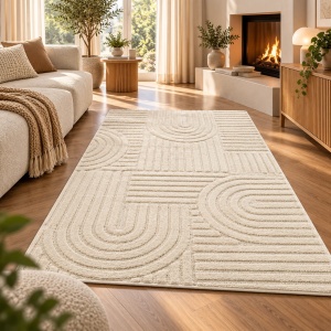 Covor VivaDeco Art V1, 280 x 370 cm, Crem, 100% Polipropilena, Fir 8 mm, 1900 g/mp, OEKO-TEX Standard 100 - Img 4