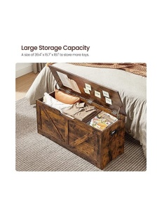 Cufar de depozitare, Vasagle, 100 x 40 x 46 cm, LSB060T01, Maro Rustic - Img 4