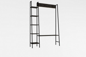 Cuier cu rafturi Model Marken, Antracit, 120x30x180 cm - Img 4