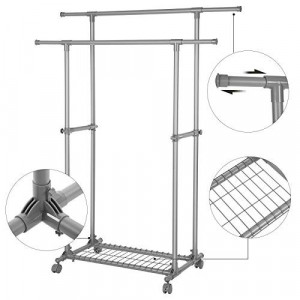 Cuier Model Beasley, Gri, 87-150x52x166 cm - Img 5