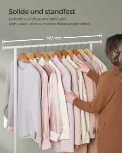 Cuier pe roti Songmics Bej 98.5x35x160.3 cm - Img 4