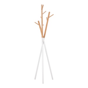 Cuier Sigar, alb/natural, 49x51x187 cm