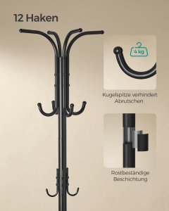 Cuier Songmics Negru 40x40x175 cm - Img 5