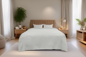 Cuvertura Pled pentru pat dublu Model Waffle Mint - Img 1