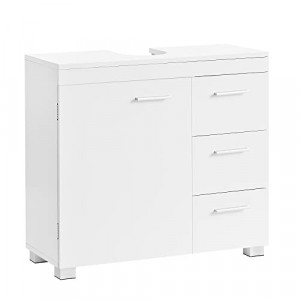 Dulap de depozitare pentru lavoar, Vasagle, Alb, 70x30x64 cm - Img 2