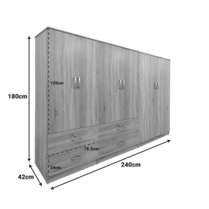 Dulap haine Lego V9, stejar sonoma, 240x42x180 cm - Img 5