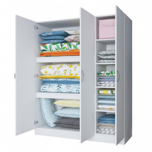 Dulap haine Model BA105, Alb, 145x55x181.8 cm - Img 4