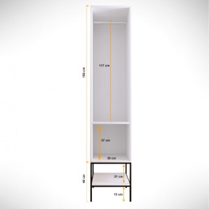 Dulap haine Model Martin, Alb, 42x50x200 cm - Img 10