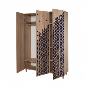 Dulap haine Model Mode-123, Stejar sonoma , 135x52x192 cm - Img 6