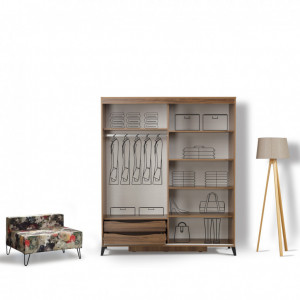 Dulap haine Model Pacific, Nuc, 170x60x216 cm - Img 2