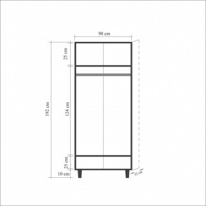 Dulap haine Model Stil, Stejar sonoma/Verde, 90x52x192 cm - Img 8