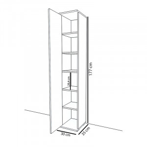 Dulap multifunctional Model Juan, Alb, 30x35x177 cm - Img 5