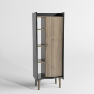 Dulap multifunctional Model Lagomood, Nuc/Antracit, 50x30x140 cm - Img 7