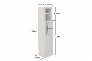 Dulap multifunctional Model Star, Alb, 15x12x65 cm - Img 2