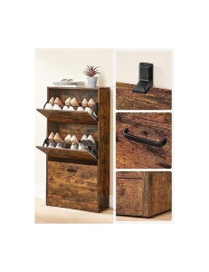 Dulap Pantofi Model Caden, Maro rustic , 60x24x120 cm - Img 3