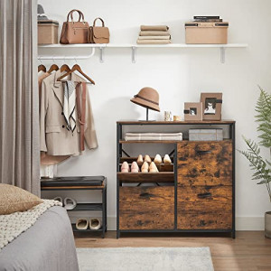 Dulap Pantofi Model Jacob, Negru, 98.3x30x96.5 cm - Img 3
