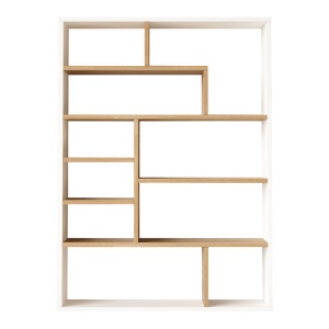 Etajeră Decora, stejar/alb, 90x22x123.6 cm - Img 2