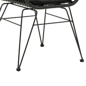 Fotoliu de exterior, Model Naoki, culoare negru, metal si poliratan, 55x58x79 cm - Img 12