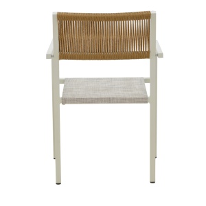 Fotoliu de exterior, Model Savor, culoare alb si natural, aluminiu si textil, 55x58x63 cm - Img 6