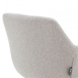 Fotoliu Nasima material textil gri - culoare lemn natural 57x58x84cm - Img 7