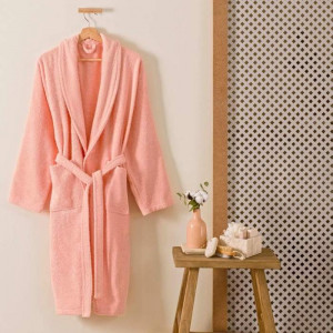 Halat de baie Unisex Salyaka Somon, Marime L / XL (Bumbac 100%) - Img 1