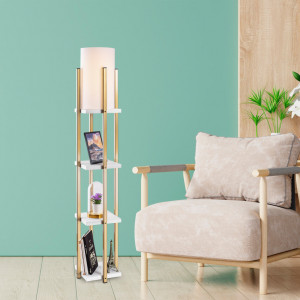 Lampadar 7119 - White, Gold Alb/Auriu - Img 1