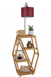 Lampadar Asos Yanık Lambader Silindir Hasir Bordo Abajurlu Rosu Bordo - Img 2