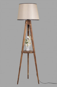 Lampadar Sehbalı Tripod Yanık Lambader Pramit Açık Hasır Abajurlu Maro - Img 3
