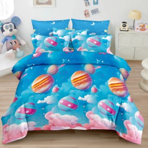 Lenjerie 1 Persoana Copii, Finet, 4 Piese - Astral Cloud