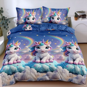 Lenjerie Bumbac Satinat 4 Piese Caticorn