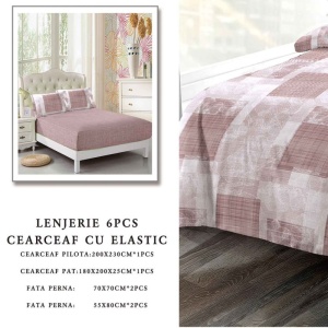 Lenjerie cu Elastic 180x200 cm, Rhine 6 Piese (Finet) - Img 2