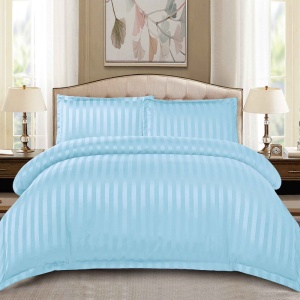 Lenjerie cu elastic 180x200cm, Damasc, Atlas V12 Bleu (Finet) - Img 1