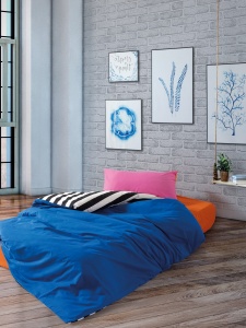 Lenjerie de pat 1 Persoana Model Dusk Blue