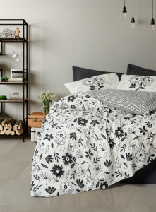 Lenjerie de pat 1 Persoana Model Meresa Black