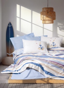 Lenjerie de pat dublu Model Moreno Blue