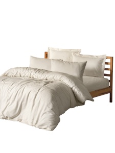 Lenjerie de pat dublu Model Plaid Cream - Img 3
