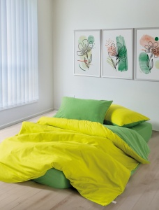 Lenjerie de pat dublu Model Sage Yellow, Green